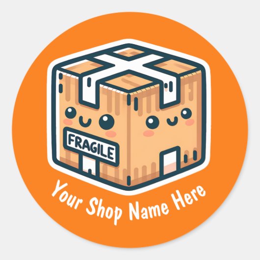 Maßgeschneiderte Fragile Aufkleber für kleine Unte (Vorderseite)