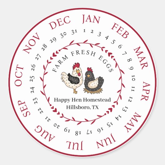 Maßgeschneiderte Frisch-Ei-Karton-Beschlagnahme Da Runder Aufkleber (Vorderseite)