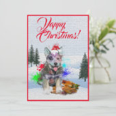 Maßgeschneiderte Funny Blue Heeler Hund Yappy Xmas Ankündigung (Stehend Vorderseite)