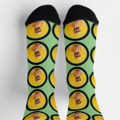 Maßgeschneiderte Funny Face Foto Sage Green Custom Socken (Oben)