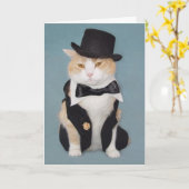 Maßgeschneiderte Funny Formal Cat/Kitty Karte (Gelbe Blume)