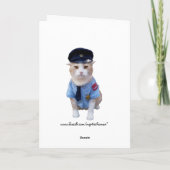 Maßgeschneiderte Funny Officer Cat Geburtstag Karte (Rückseite)