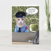 Maßgeschneiderte Funny Officer Cat Geburtstag Karte (Vorderseite)