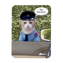 Maßgeschneiderte Funny Officer Cat Magnet