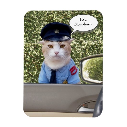 Maßgeschneiderte Funny Officer Cat Magnet (Vertikal)