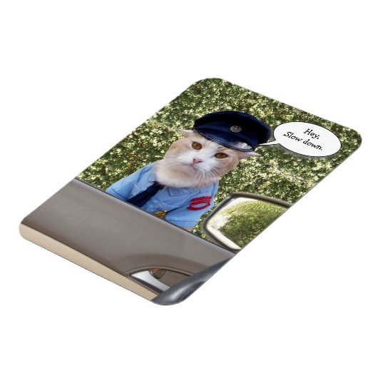 Maßgeschneiderte Funny Officer Cat Magnet (Linke Seite)