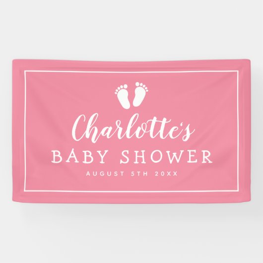 Maßgeschneiderte Fußabdrücke Babydusche Party-Bann Banner (Horizontal)