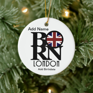 Maßgeschneiderte GEBORENE Londoner Keramik Ornamen Ornament