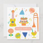 Maßgeschneiderte Geburtstagsparty-Flachkarte (Vorderseite)