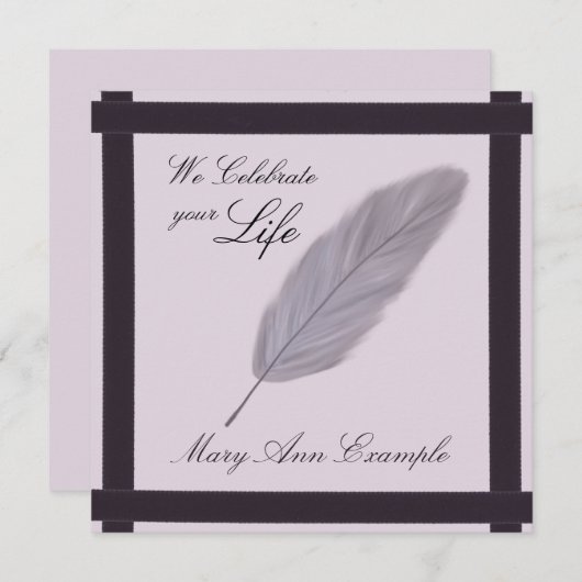 Maßgeschneiderte Gedenkstätte / Geweckt / Lebendbe Einladung (Vorne/Hinten)