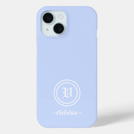 Maßgeschneiderte Gehäuse für hellblaue Monogramm Case-Mate iPhone Hülle