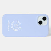 Maßgeschneiderte Gehäuse für hellblaue Monogramm Case-Mate iPhone Hülle (Rückseite (Horizontal))