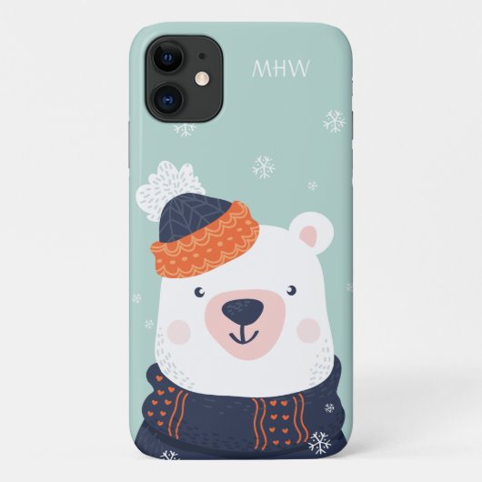 Maßgeschneiderte Gehäuse für Winterbären Case-Mate iPhone Hülle (Rückseite)