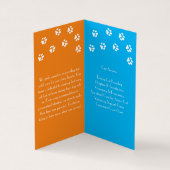 Maßgeschneiderte, geklappte Visitenkarte für die K Visitenkarten (Innenseite)