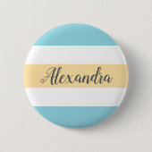 Maßgeschneiderte gelbe und blaue Streifen Button (Vorderseite)