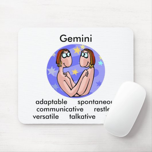 Maßgeschneiderte Gemini-Merkmale mit Niedlichen Ca Mousepad (Mit Mouse)