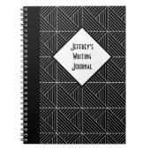 Maßgeschneiderte Geometrie in Schwarz und Weiß Notizblock (Vorderseite)