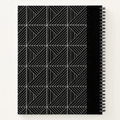 Maßgeschneiderte Geometrie in Schwarz und Weiß Notizblock (Rückseite)