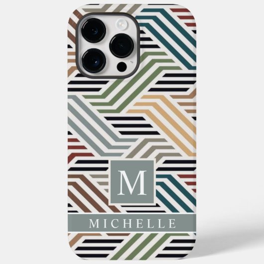 Maßgeschneiderte Geometrie mit blaugrauem Streifen Case-Mate iPhone Hülle (Rückseite)