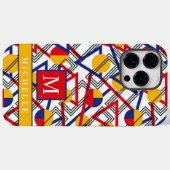 Maßgeschneiderte Geometrie mit weißgelbem Blau Case-Mate iPhone Hülle (Rückseite (Horizontal))