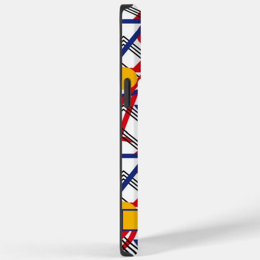 Maßgeschneiderte Geometrie mit weißgelbem Blau Case-Mate iPhone Hülle (Rückseite / Rechts)