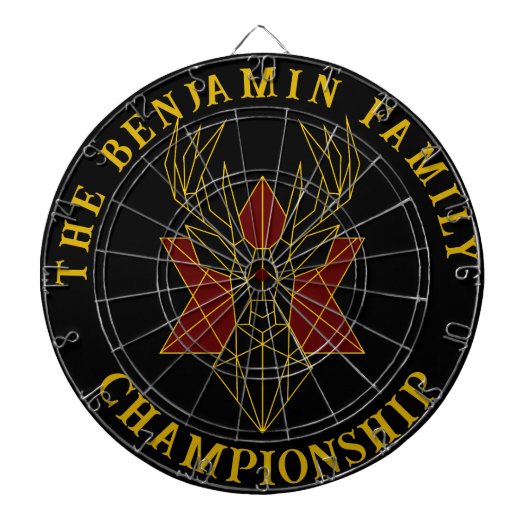 Maßgeschneiderte, geometrische Goldhirsche Dartscheibe (vorne)