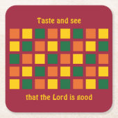 Maßgeschneiderte geometrische Quadrate mit moderne Rechteckiger Pappuntersetzer (Vorderseite)