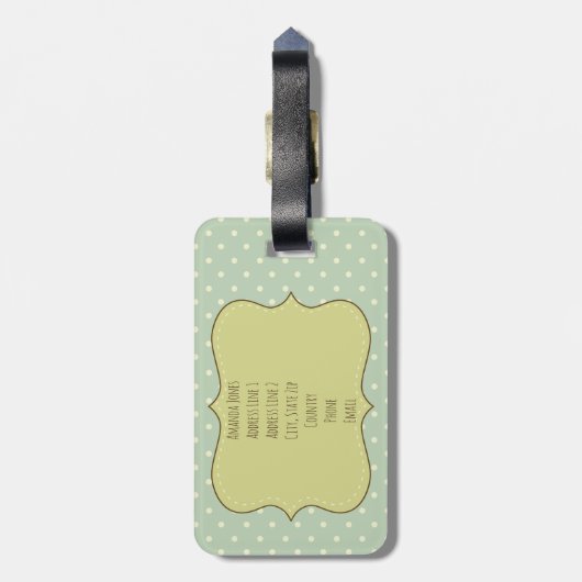 Maßgeschneiderte Gepäckmarke für Polka Docks und S Gepäckanhänger (Rückseite vertikal)
