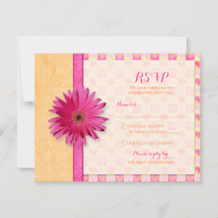 Maßgeschneiderte Gerbera Daisy Response Card RSVP Karte