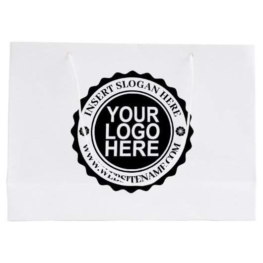 Maßgeschneiderte Geschenktasche mit Ihrem Firmenlo Große Geschenktüte (Rückseite)