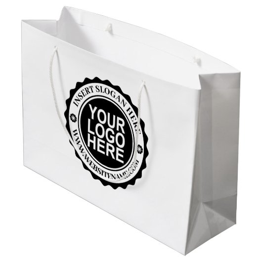 Maßgeschneiderte Geschenktasche mit Ihrem Firmenlo Große Geschenktüte (Rückseite Schrägansicht)