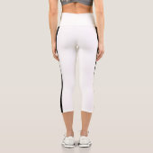 Maßgeschneiderte gestreifte Capri-Weiß- und Schwar Capri Leggings (Rückseite)