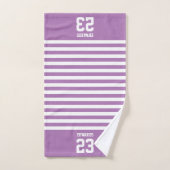 Maßgeschneiderte gestreifte Sportarten mit Namen Badhandtuch Set (Handtuch)