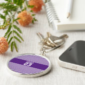 Maßgeschneiderte gestreifte Sportarten mit Namen Schlüsselanhänger (Seite)