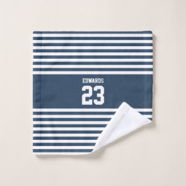 Maßgeschneiderte gestreifte Sportarten mit Namen Waschlappen