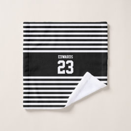 Maßgeschneiderte gestreifte Sportarten mit Namen Waschlappen