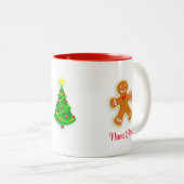 Maßgeschneiderte Gingerbread Man Tasse, 11 oz Tass Zweifarbige Tasse (VorderseiteRechts)
