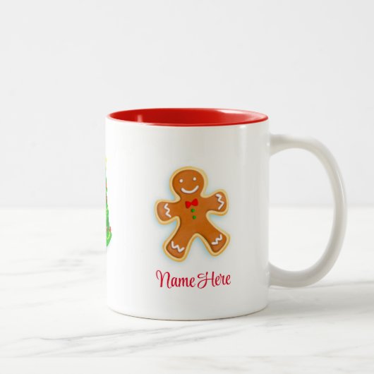Maßgeschneiderte Gingerbread Man Tasse, 11 oz Tass Zweifarbige Tasse (Rechts)