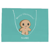 Maßgeschneiderte Gingerbrot-Person-Geschenktasche Große Geschenktüte (Rückseite)