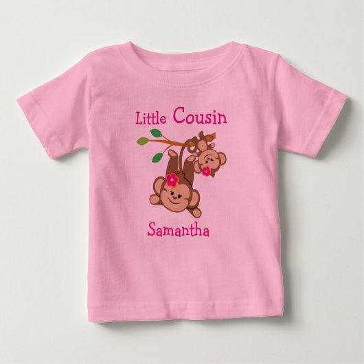 Maßgeschneiderte Girl Affen Kleiner Cousin Baby T-shirt (Vorderseite)