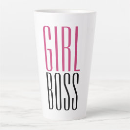 Maßgeschneiderte Girl Boss Hot Pink Black Typograf Milchtasse