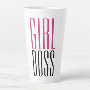 Maßgeschneiderte Girl Boss Hot Pink Black Typograf Milchtasse