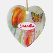 Maßgeschneiderte Girls Name Tulip Bläserndekoratio Keramik Ornament (Rechts)