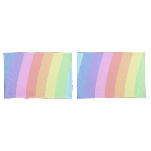 Maßgeschneiderte Girly Pastel Rainbow Wavy Streife Kissenbezug (Vorderseite-Set)