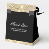 Maßgeschneiderte Glam Black and Gold Geschenkschachtel (Rückseite)