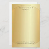 Maßgeschneiderte glamouröse Imitate Gold Moderne E Briefpapier (Vorne/Hinten)