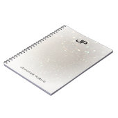 Maßgeschneiderte glamouröse moderne Monogramm-Eleg Notizblock (Linke Seite)