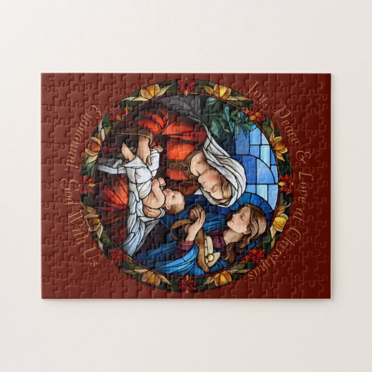 Maßgeschneiderte Glass Vintage Weihnachtskrippe Puzzle (Horizontal)