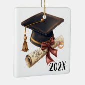 Maßgeschneiderte Glückwunsch Abschluss Weihnachten Keramikornament (Rechts)