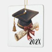 Maßgeschneiderte Glückwunsch Abschluss Weihnachten Keramikornament (Links)